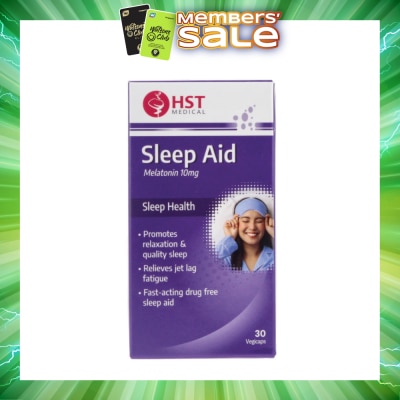 HST - Sleep Aid Melatonin 10mg Vegicap (To Promotes Relaxation & Quality Sleep, Relieves Jet Lag Fatigue & Fast-Acting Drug Free Sleep Aid) 30s