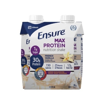 ENSURE Max Protein Nutritional Shake French Vanilla 330ml x 4s (Expiry: Dec'2025)