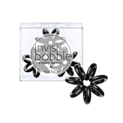 INVISIBOBBLE Nano True Black (Separate Smaller Hair Sections, Fix Elegant Updos or Secure Impressive Braided Styles) 1s