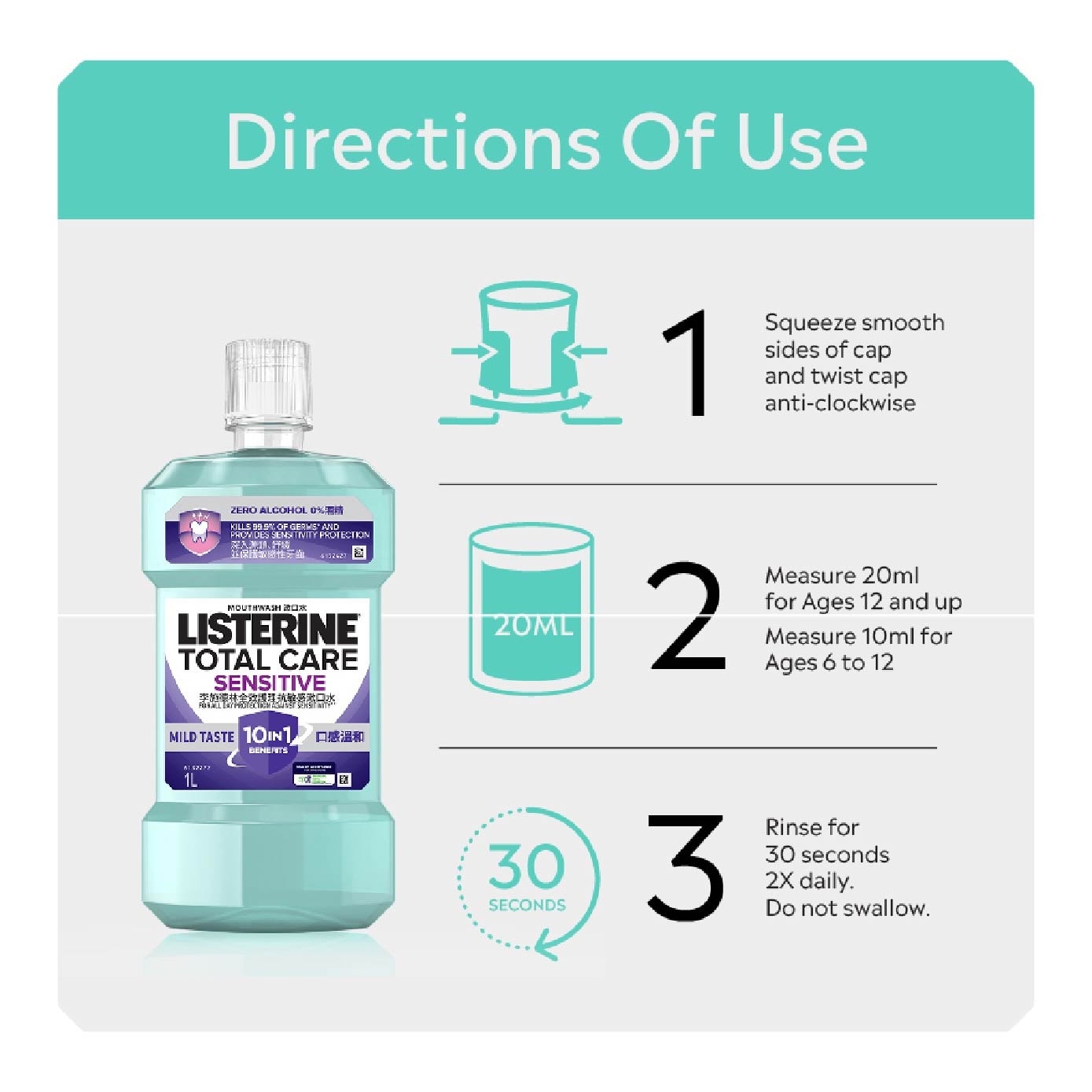 Total Care Sensitive Mouthwash (Non Alcohol) Bundle Set 1s image