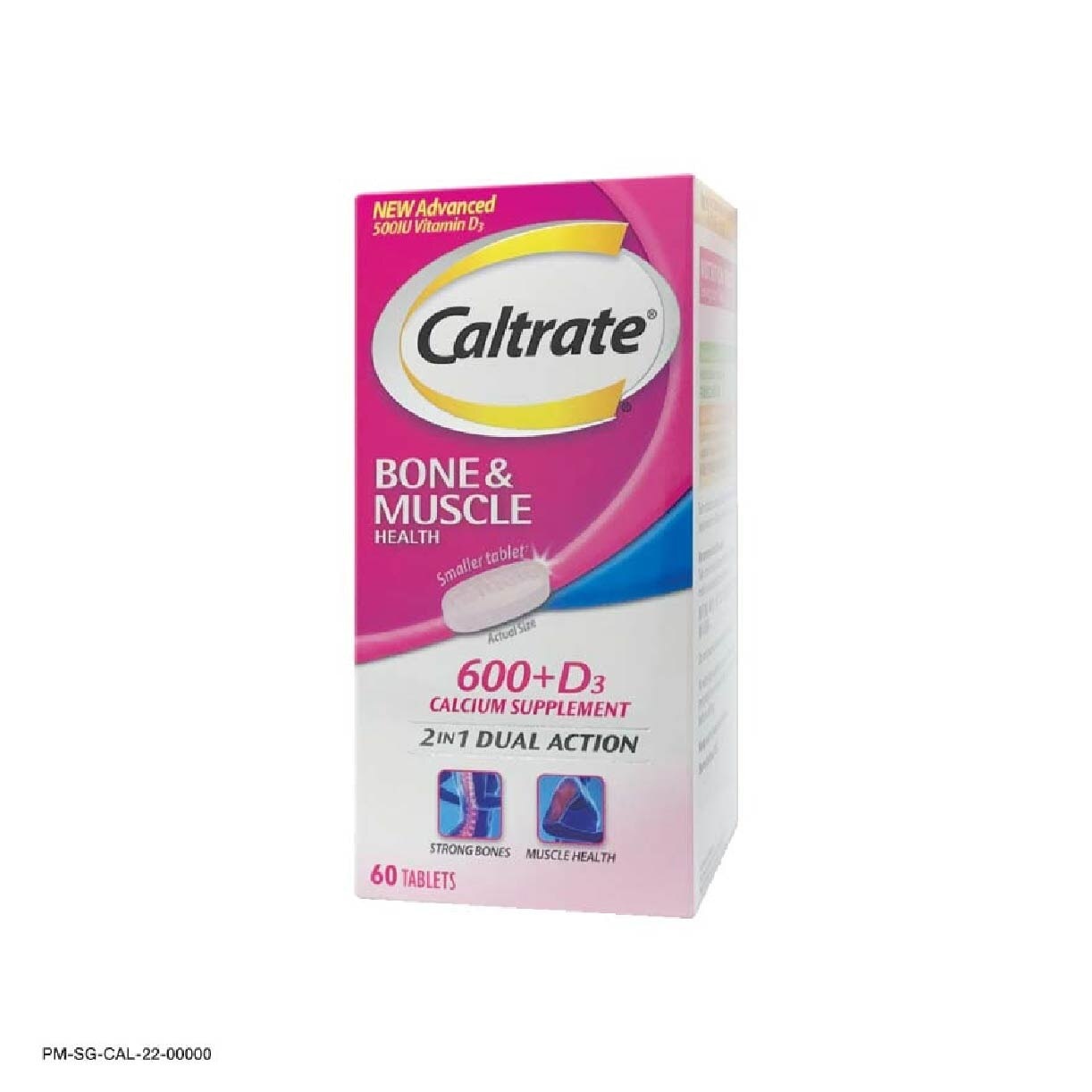 Caltrate Bone & Muscle Health (600+ D3 Calcium supplement with 500IU Vitamin D3) 60s