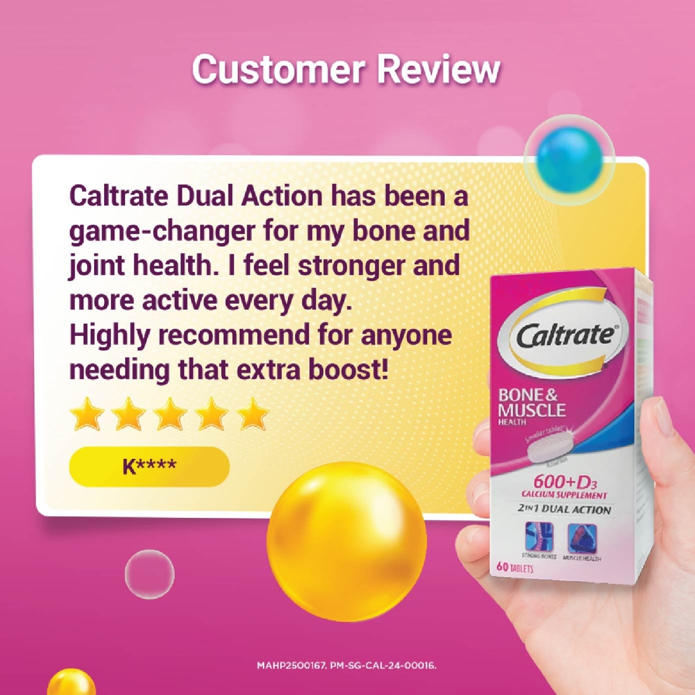 Bone & Muscle Health (600+ D3 Calcium supplement with 500IU Vitamin D3) 60s