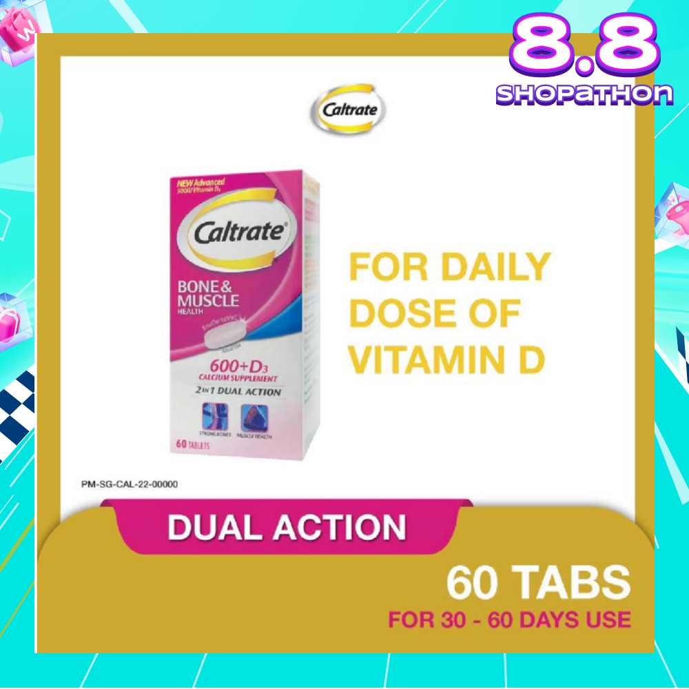 Bone & Muscle Health (600+ D3 Calcium supplement with 500IU Vitamin D3) 60s