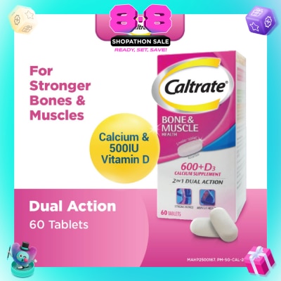 CALTRATE - Bone & Muscle Health (600+ D3 Calcium supplement with 500IU Vitamin D3) 60s