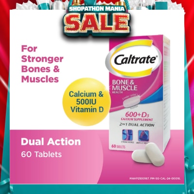 CALTRATE - Bone & Muscle Health (600+ D3 Calcium supplement with 500IU Vitamin D3) 60s