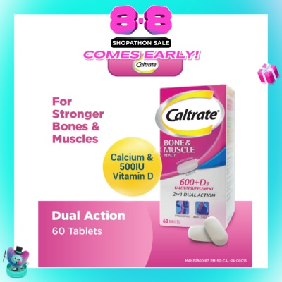 CALTRATE - Bone & Muscle Health (600+ D3 Calcium supplement with 500IU Vitamin D3) 60s