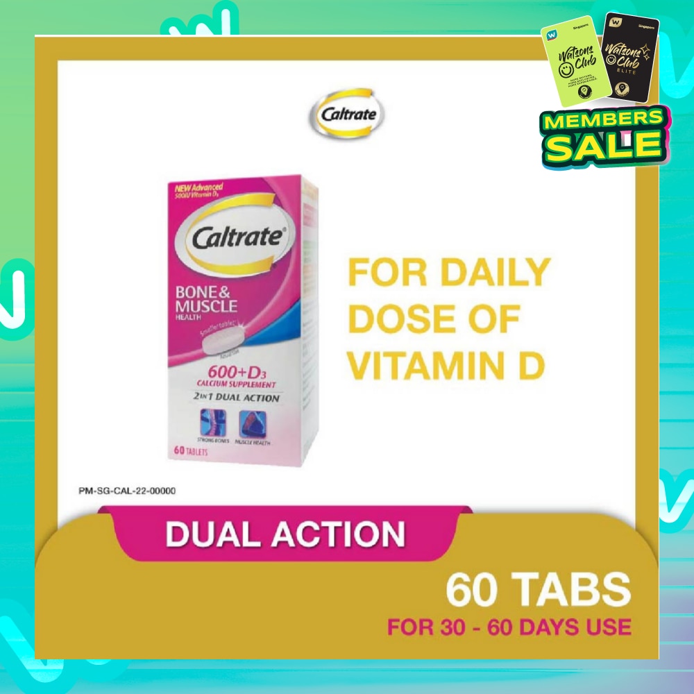 Bone & Muscle Health (600+ D3 Calcium supplement with 500IU Vitamin D3) 60s