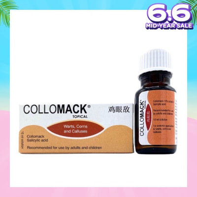COLLOMACK Topical Salicylic Acid Solution (For Painless Removal of Warts + Corns + Calluses) 10ml