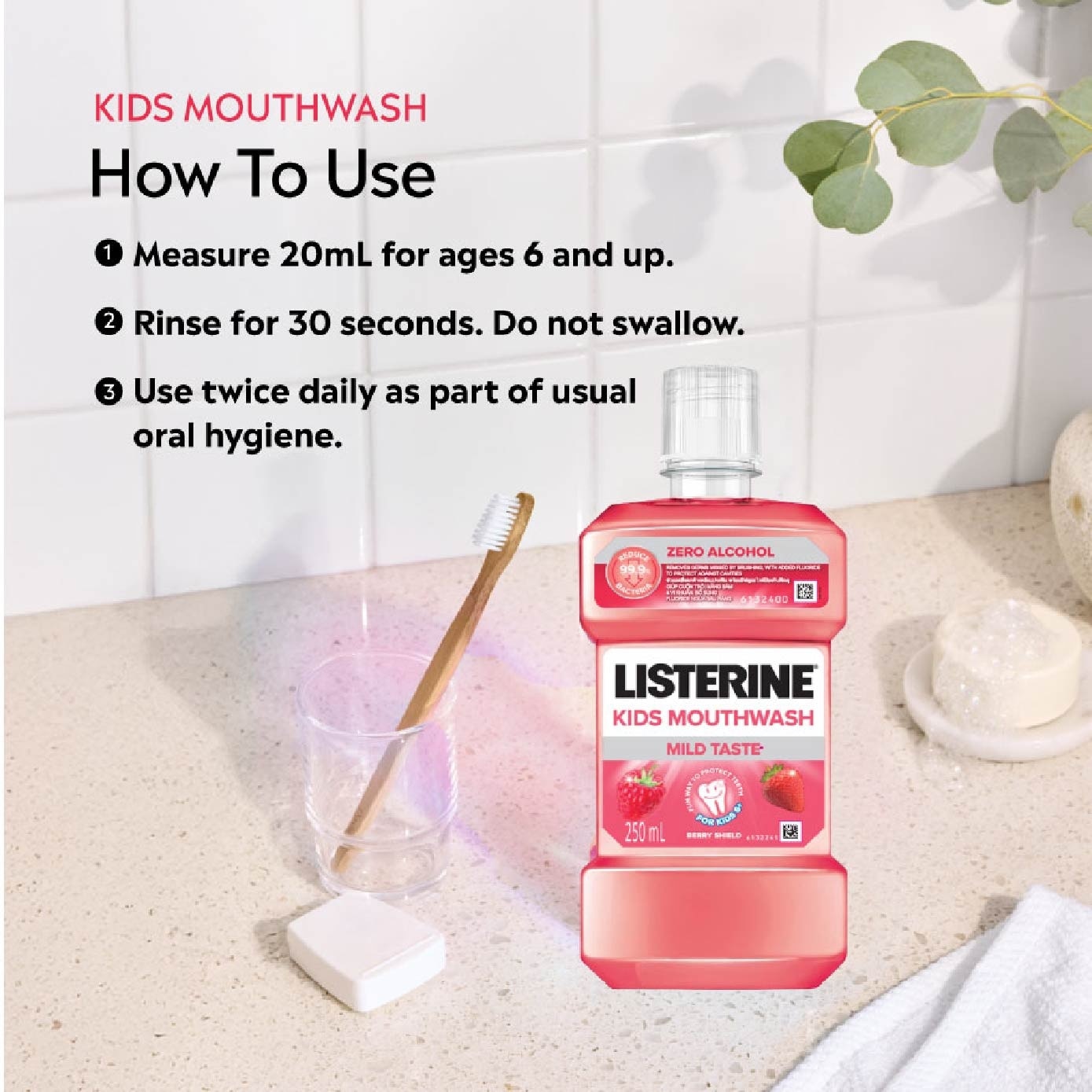 Kids Mouthwash With Berry Shield Zero Alcohol Bundle Set 1s image