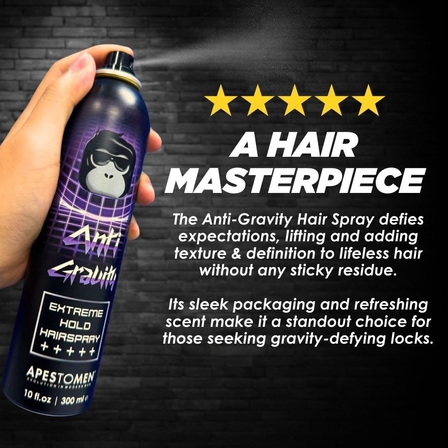 Anti Gravity Extreme Hold Finishing Hair Spray (Easy To Wash Off, No Flaky Residue & Suitable For All Hair Types) 300ml