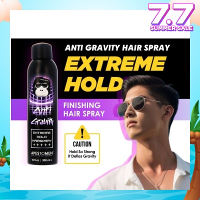 APESTOMEN Anti Gravity Extreme Hold Finishing Hair Spray (Easy To Wash Off, No Flaky Residue & Suitable For All Hair Types) 300ml