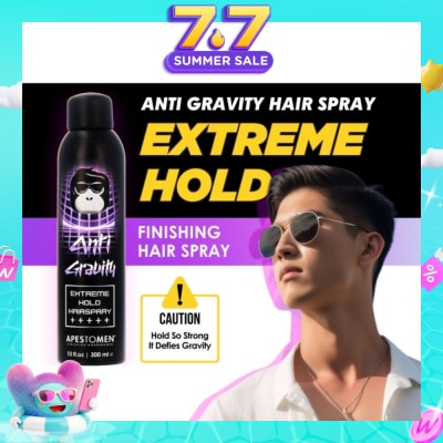 APESTOMEN - Anti Gravity Extreme Hold Finishing Hair Spray (Easy To Wash Off, No Flaky Residue & Suitable For All Hair Types) 300ml