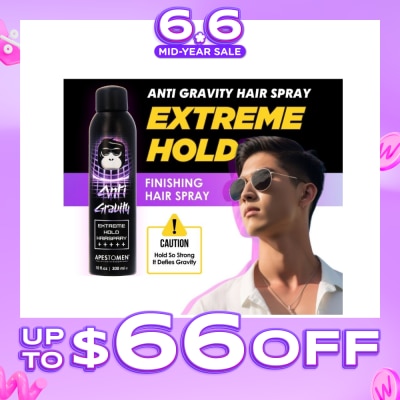 APESTOMEN - Anti Gravity Extreme Hold Finishing Hair Spray (Easy To Wash Off, No Flaky Residue & Suitable For All Hair Types) 300ml