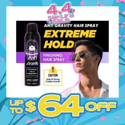 APESTOMEN - Anti Gravity Extreme Hold Finishing Hair Spray (Easy To Wash Off, No Flaky Residue & Suitable For All Hair Types) 300ml