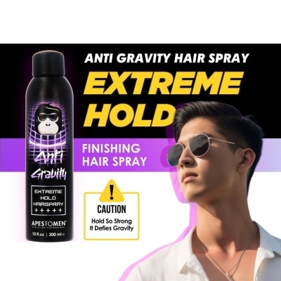 APESTOMEN Anti Gravity Extreme Hold Finishing Hair Spray (Easy To Wash Off, No Flaky Residue & Suitable For All Hair Types) 300ml