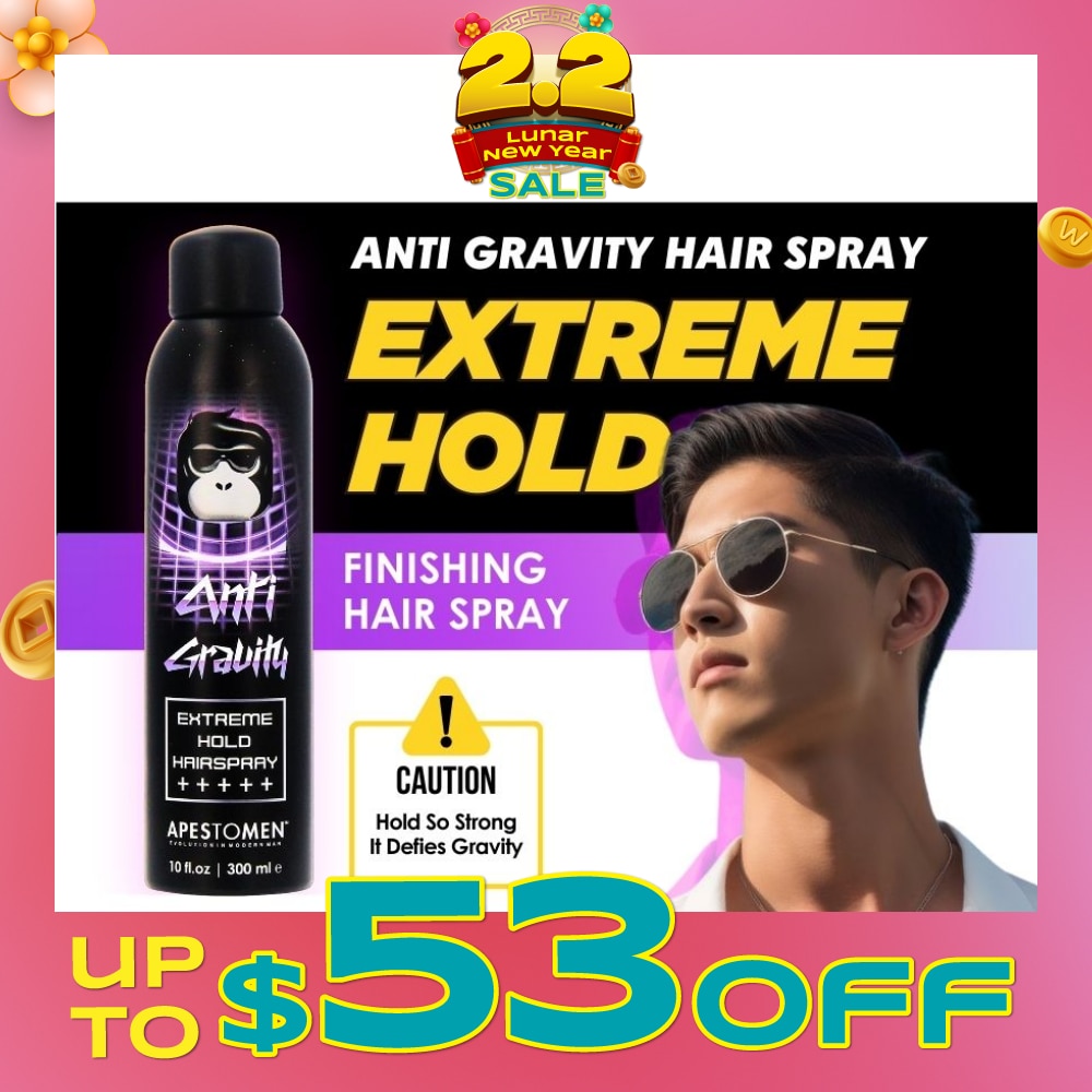 Anti Gravity Extreme Hold Finishing Hair Spray (Easy To Wash Off, No Flaky Residue & Suitable For All Hair Types) 300ml