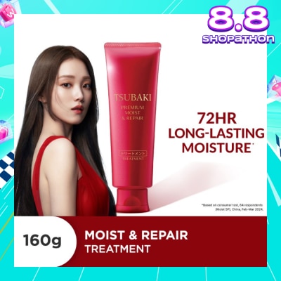 TSUBAKI Premium Moist & Repair Treatment (72 Hours Moisture Retention, Instant Hydration & Improves Frizzy Hair) 160g