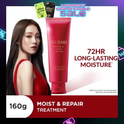 TSUBAKI Premium Moist & Repair Treatment (72 Hours Moisture Retention, Instant Hydration & Improves Frizzy Hair) 160g