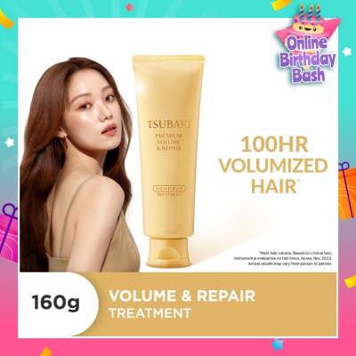 TSUBAKI Premium Volume & Repair Treatment (Instant Volume Boost In 1 Use, To Improve Flat & Lifeless Hair) 160g