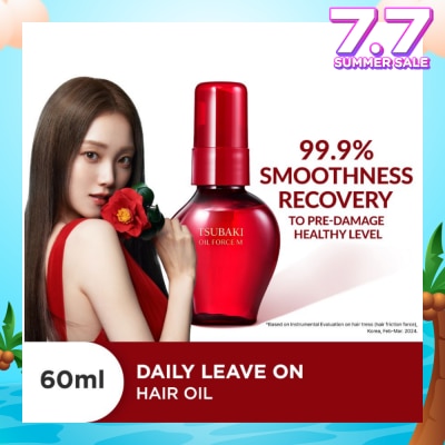 TSUBAKI Oil Force M Hair Oil (Daily Leave-On - Replenish Moisture, Repair, Style & Heat Protection In 1 Use) 60ml