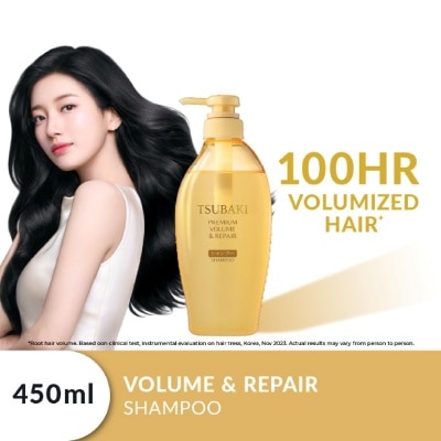 TSUBAKI - Premium Volume & Repair Shampoo (Instant Volume Boost In 1 Use, To Improve Flat & Lifeless Hair) 450ml