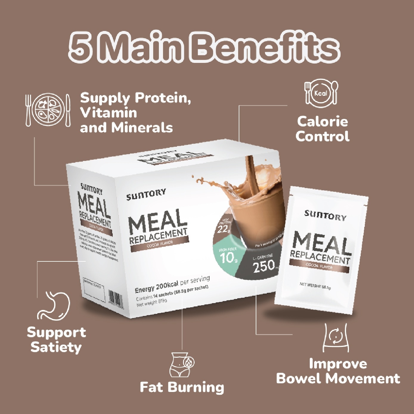 Meal Replacement with Cocoa Flavor Sachet 14s image