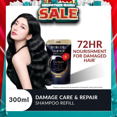 TSUBAKI - Premium EX Damage Care & Repair Shampoo Refill (Repairs Severely Damaged Hair In Just 1 Use) 300ml