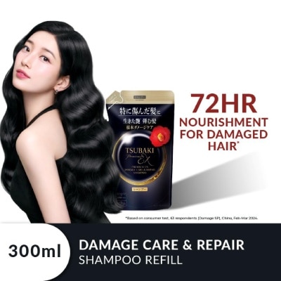 TSUBAKI - Premium EX Damage Care & Repair Shampoo Refill (Repairs Severely Damaged Hair In Just 1 Use) 300ml