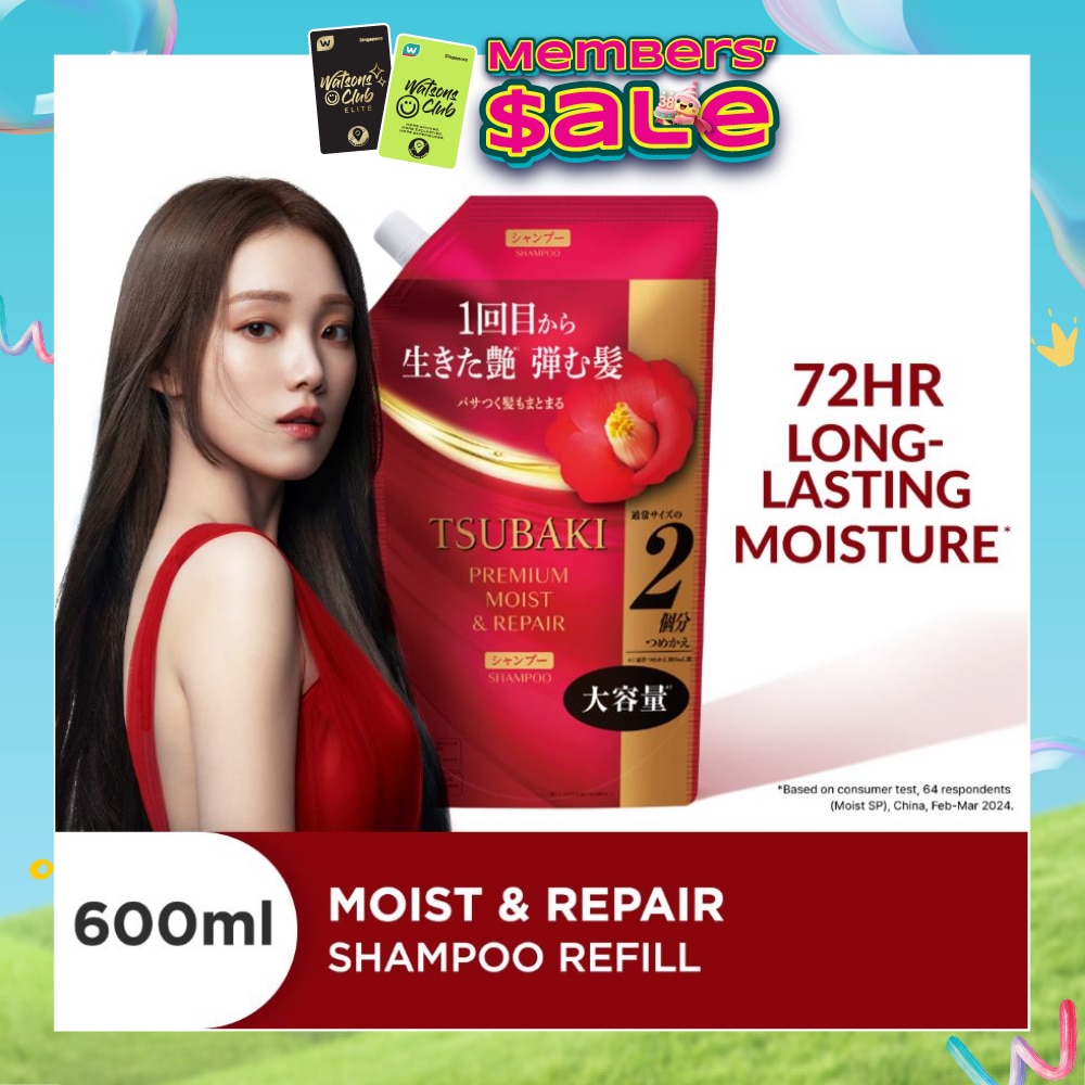 Premium Moist & Repair Shampoo Refill (72 Hours Moisture Retention, Instant Hydration & Improves Frizzy Hair) 600ml