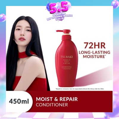 TSUBAKI - Premium Moist & Repair Conditioner (72 Hours Moisture Retention, Instant Hydration & Improves Frizzy Hair) 450ml