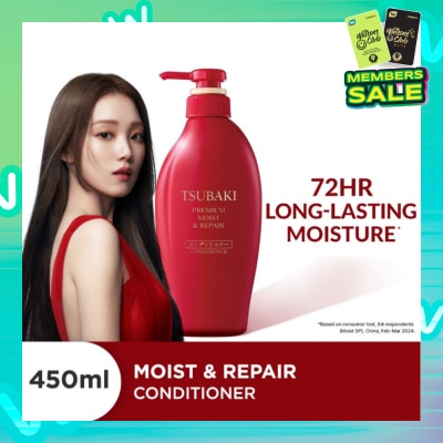 TSUBAKI Premium Moist & Repair Conditioner (72 Hours Moisture Retention, Instant Hydration & Improves Frizzy Hair) 450ml