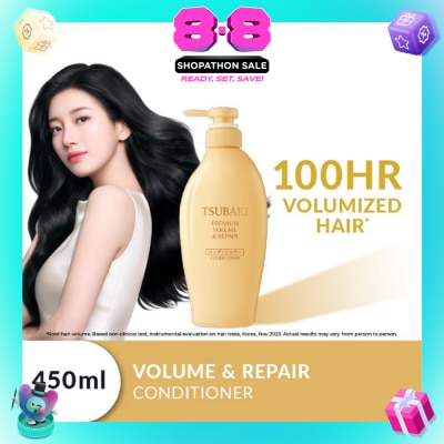TSUBAKI - Premium Volume & Repair Conditioner (Instant Volume Boost In 1 Use, To Improve Flat & Lifeless Hair) 450ml