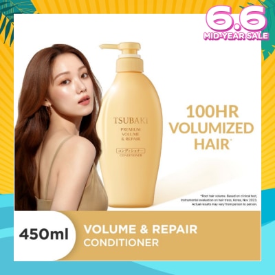 TSUBAKI Premium Volume & Repair Conditioner (Instant Volume Boost In 1 Use, To Improve Flat & Lifeless Hair) 450ml