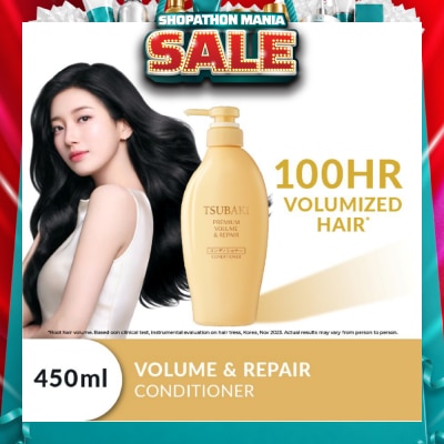 TSUBAKI - Premium Volume & Repair Conditioner (Instant Volume Boost In 1 Use, To Improve Flat & Lifeless Hair) 450ml