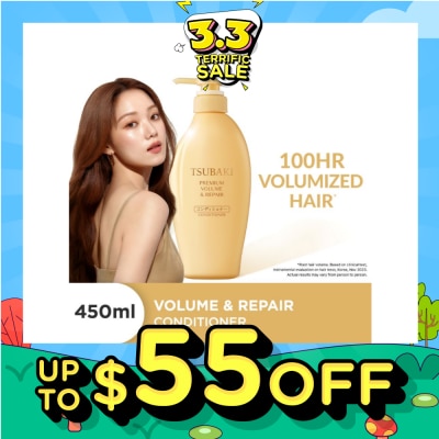 TSUBAKI Premium Volume & Repair Conditioner (Instant Volume Boost In 1 Use, To Improve Flat & Lifeless Hair) 450ml