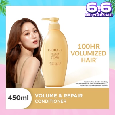 TSUBAKI Premium Volume & Repair Conditioner (Instant Volume Boost In 1 Use, To Improve Flat & Lifeless Hair) 450ml