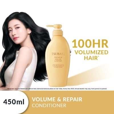 TSUBAKI - Premium Volume & Repair Conditioner (Instant Volume Boost In 1 Use, To Improve Flat & Lifeless Hair) 450ml