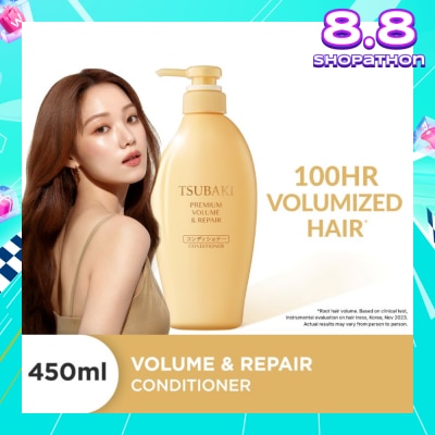 TSUBAKI Premium Volume & Repair Conditioner (Instant Volume Boost In 1 Use, To Improve Flat & Lifeless Hair) 450ml