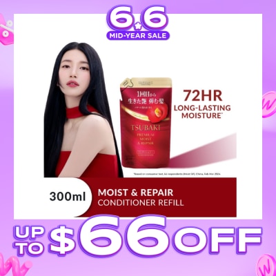 TSUBAKI - Premium Moist & Repair Conditioner Refill (72 Hours Moisture Retention, Instant Hydration & Improves Frizzy Hair) 300ml