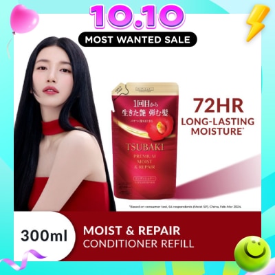 TSUBAKI Premium Moist & Repair Conditioner Refill (72 Hours Moisture Retention, Instant Hydration & Improves Frizzy Hair) 300ml image