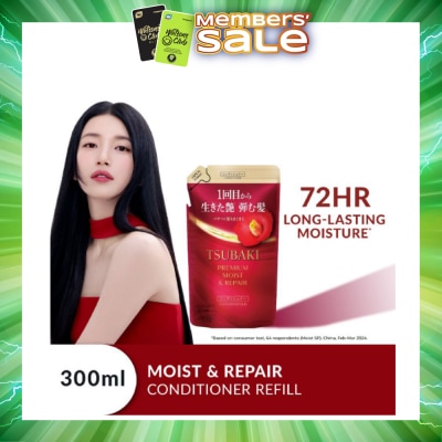 TSUBAKI - Premium Moist & Repair Conditioner Refill (72 Hours Moisture Retention, Instant Hydration & Improves Frizzy Hair) 300ml