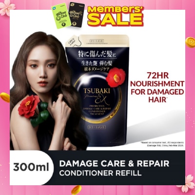 TSUBAKI Premium EX Damage Care & Repair Conditioner Treatment (Repairs Severely Damaged Hair in Just 1 Use) 300ml