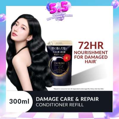TSUBAKI - Premium EX Damage Care & Repair Conditioner Treatment (Repairs Severely Damaged Hair in Just 1 Use) 300ml