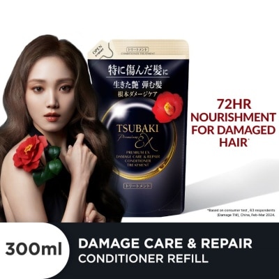 TSUBAKI Premium EX Damage Care & Repair ?Conditioner Treatment Refill (Repairs Severely Damaged Hair In Just 1 Use) 300ml