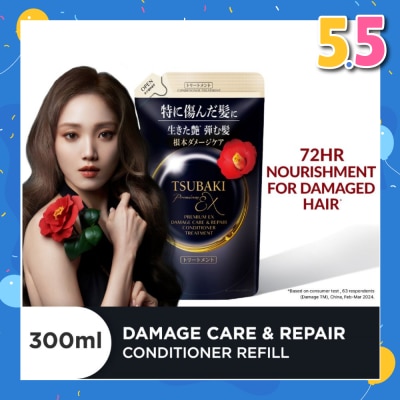 TSUBAKI Premium EX Damage Care & Repair ?Conditioner Treatment Refill (Repairs Severely Damaged Hair In Just 1 Use) 300ml