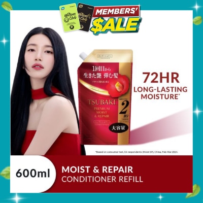 TSUBAKI Premium Moist & Repair Conditioner Refill (72 Hours Moisture Retention, Instant Hydration & Improves Frizzy Hair) 600ml image