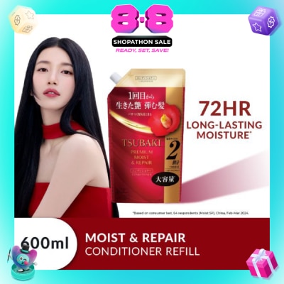 TSUBAKI - Premium Moist & Repair Conditioner Refill (72 Hours Moisture Retention, Instant Hydration & Improves Frizzy Hair) 600ml