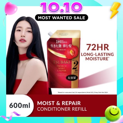 TSUBAKI Premium Moist & Repair Conditioner Refill (72 Hours Moisture Retention, Instant Hydration & Improves Frizzy Hair) 600ml image