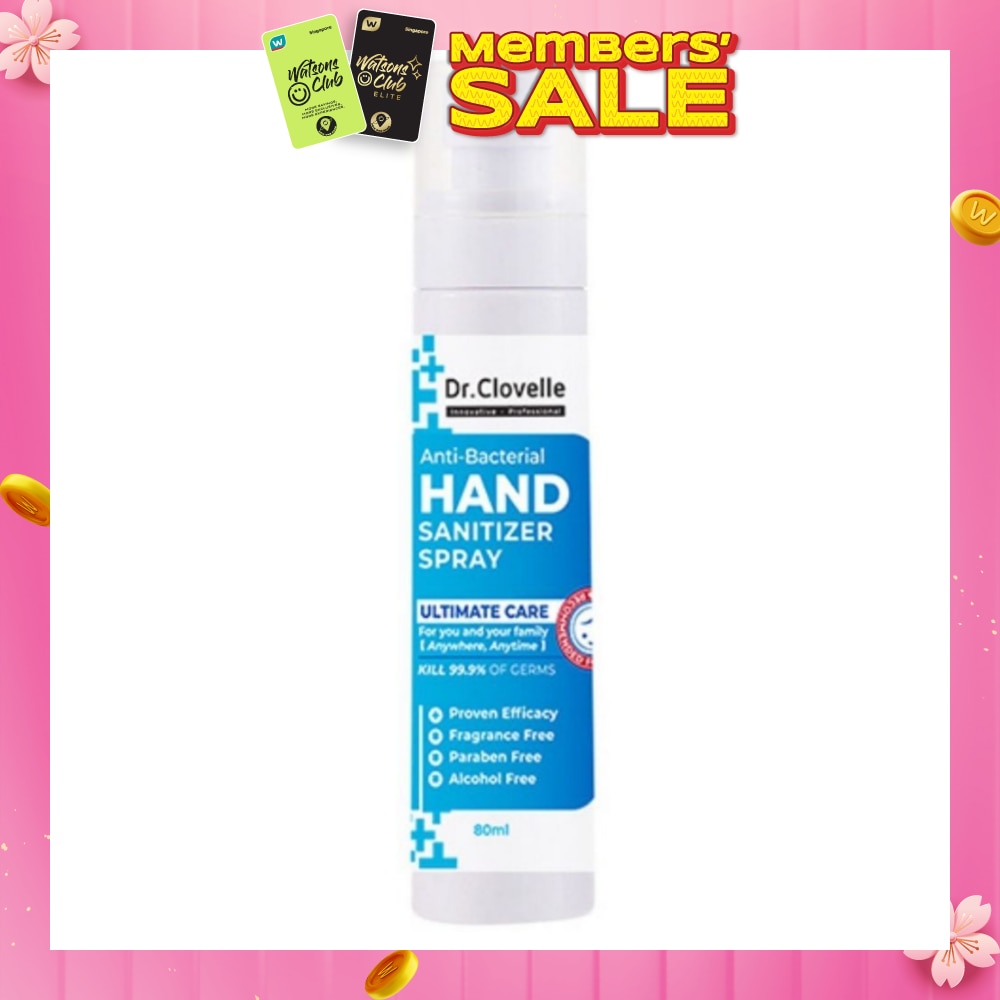 Anti Bacteria Hand Sanitizer Spray (Kills 99.9% Harmful Bacteria) 80ml
