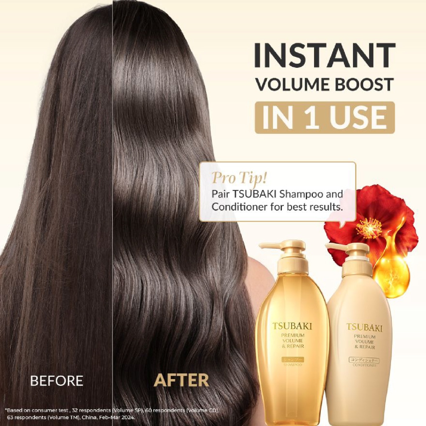 Premium Volume & Repair Conditioner Refill (Instant Volume Boost In 1 Use, To Improve Flat & Lifeless Hair) 600ml
